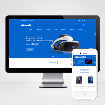 英文外贸电子五金设备三级栏目自适应手机